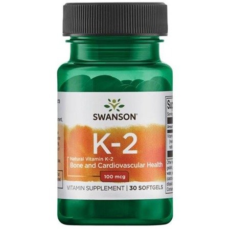 Levně Swanson Vitamin K2 jako MK-7 Natural, 100 mcg, 30 softgelových kapslí