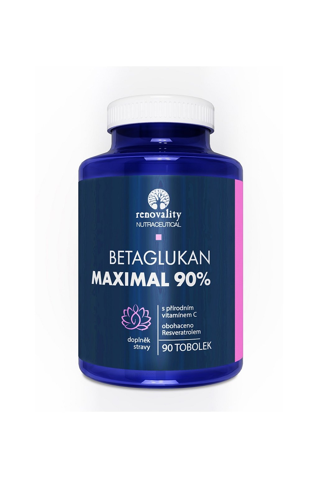 Levně Renovality - Betaglukan 90% MAXIMAL s Vitamínem C přírodního původu, 90 tobolek