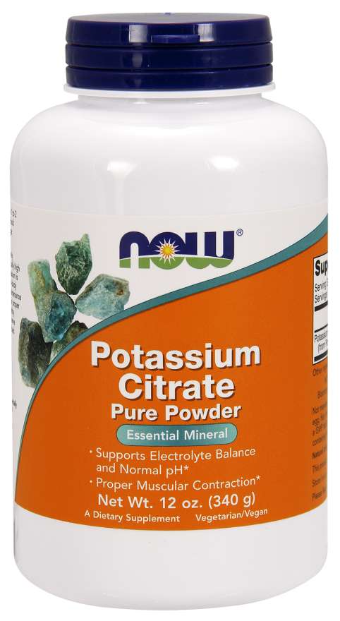 Levně Now® Foods NOW Potassium Citrate (draslík jako citrát draselný), Pure powder, 340g