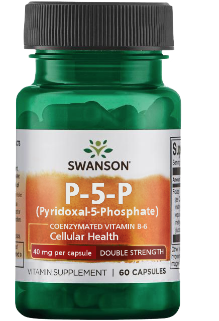 Levně Swanson Vitamin B6 P-5-P, 40 mg, (vitamin B6), 60 kapslí
