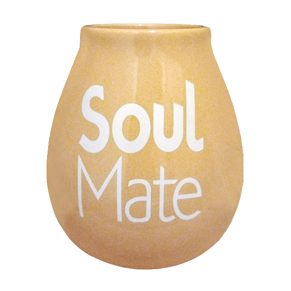 Kalabasa keramická - béžová s nápisem Soul Mate Obrázek