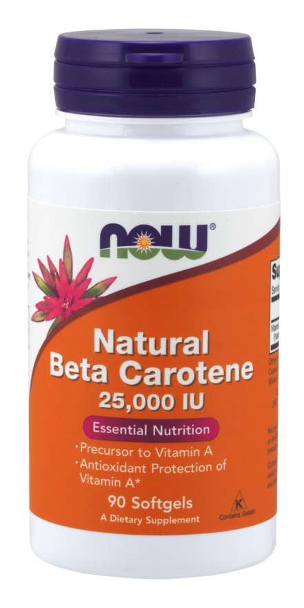 Now® Foods NOW Vitamin A, Přírodní betakaroten, 25000 IU, 90 softgel kapslí