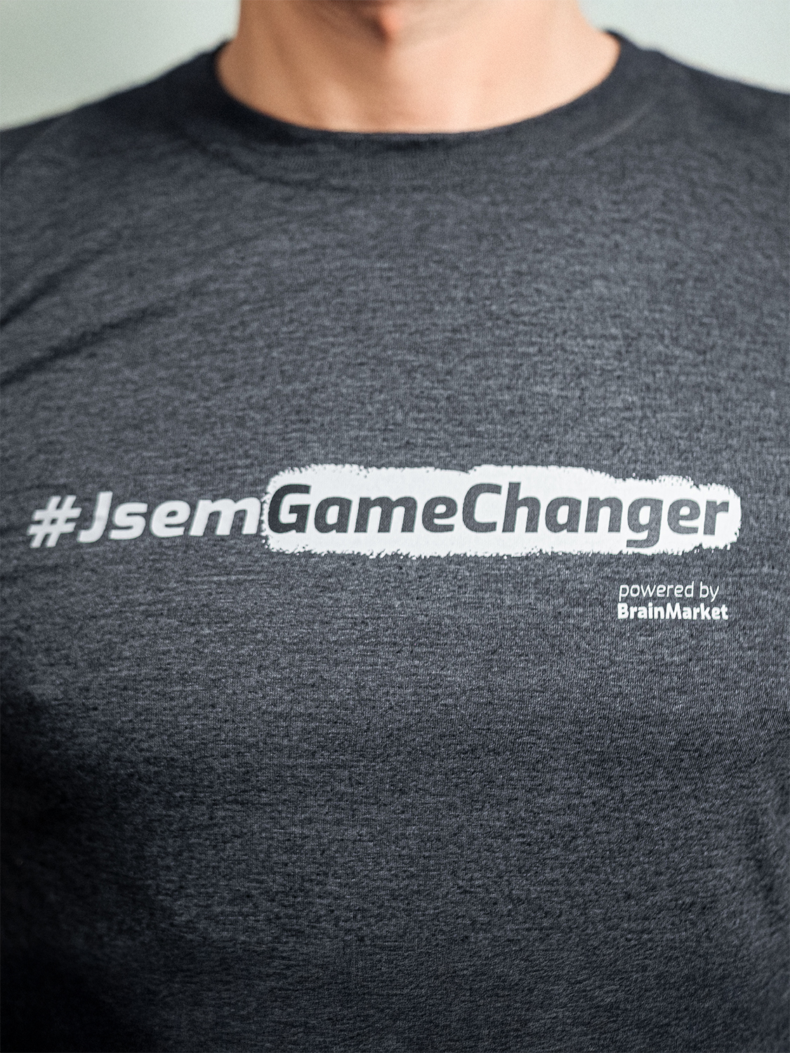 BrainMax Triko #JsemGameChanger tmavě šedé pánské Velikost: M Obrázek