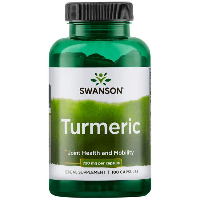 Swanson Turmeric, kurkuma, 720 mg, 100 kapslí