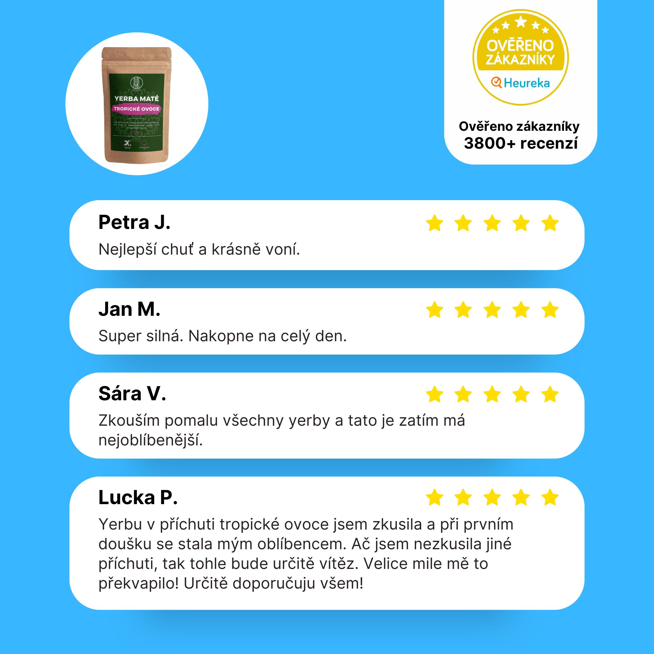 BrainMax Pure Yerba Maté, Tropické ovoce, 1000 g Obrázek