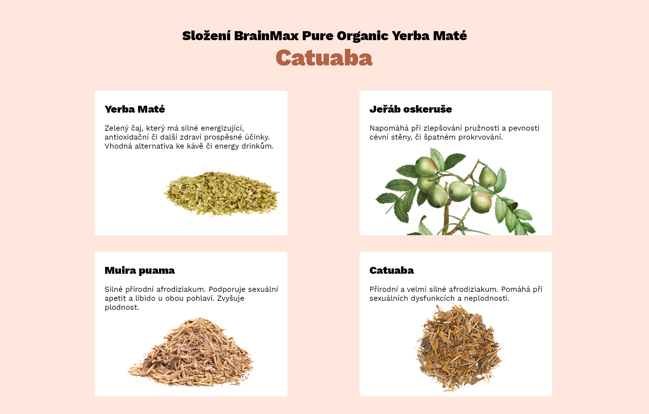 BrainMax Pure Yerba Maté, Catuaba, 1000 g Obrázek