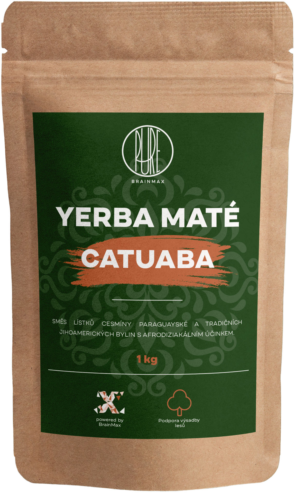 BrainMax Pure Yerba Maté, Catuaba, 1000 g