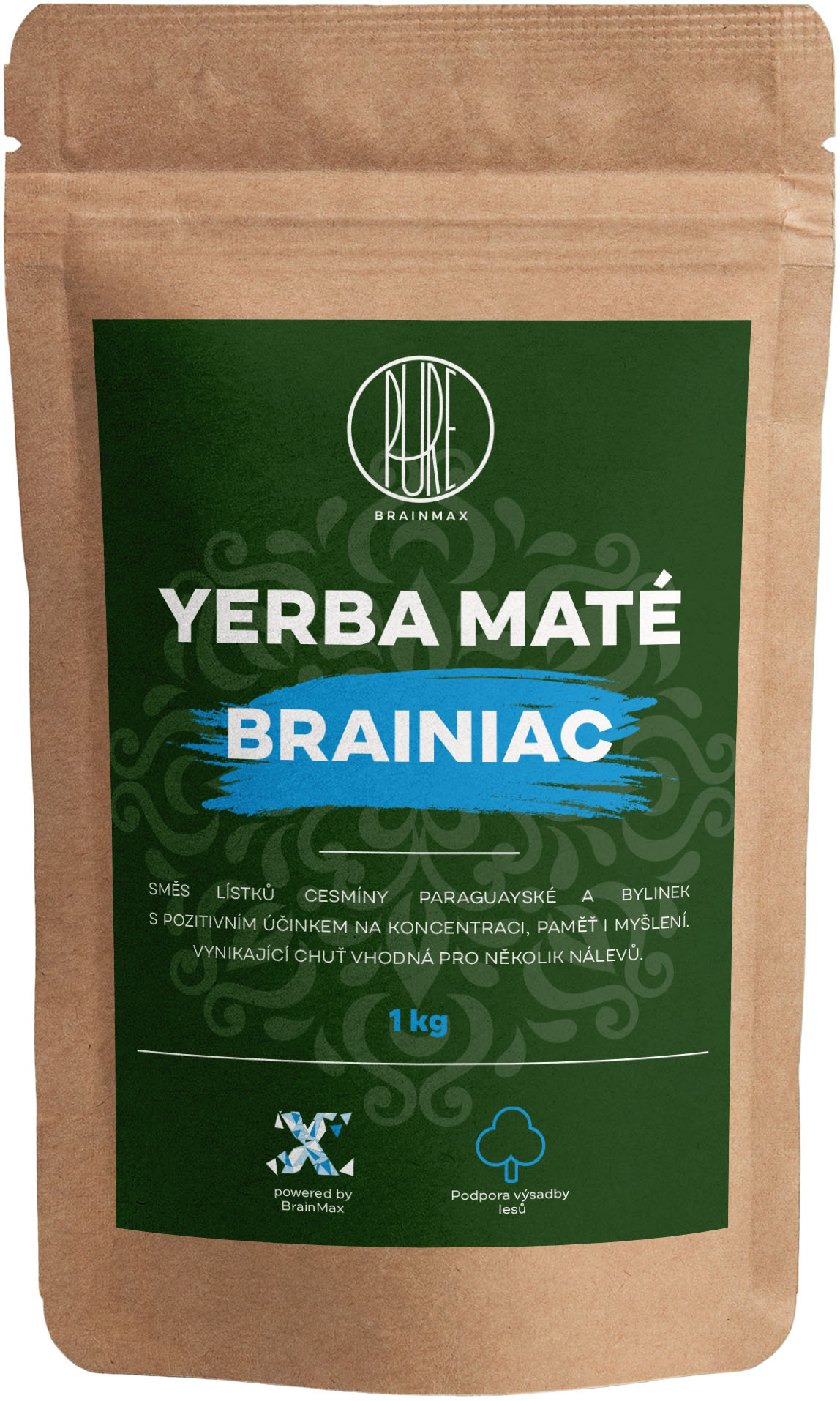 Levně BrainMax Pure Yerba Maté, Brainiac, 1000 g