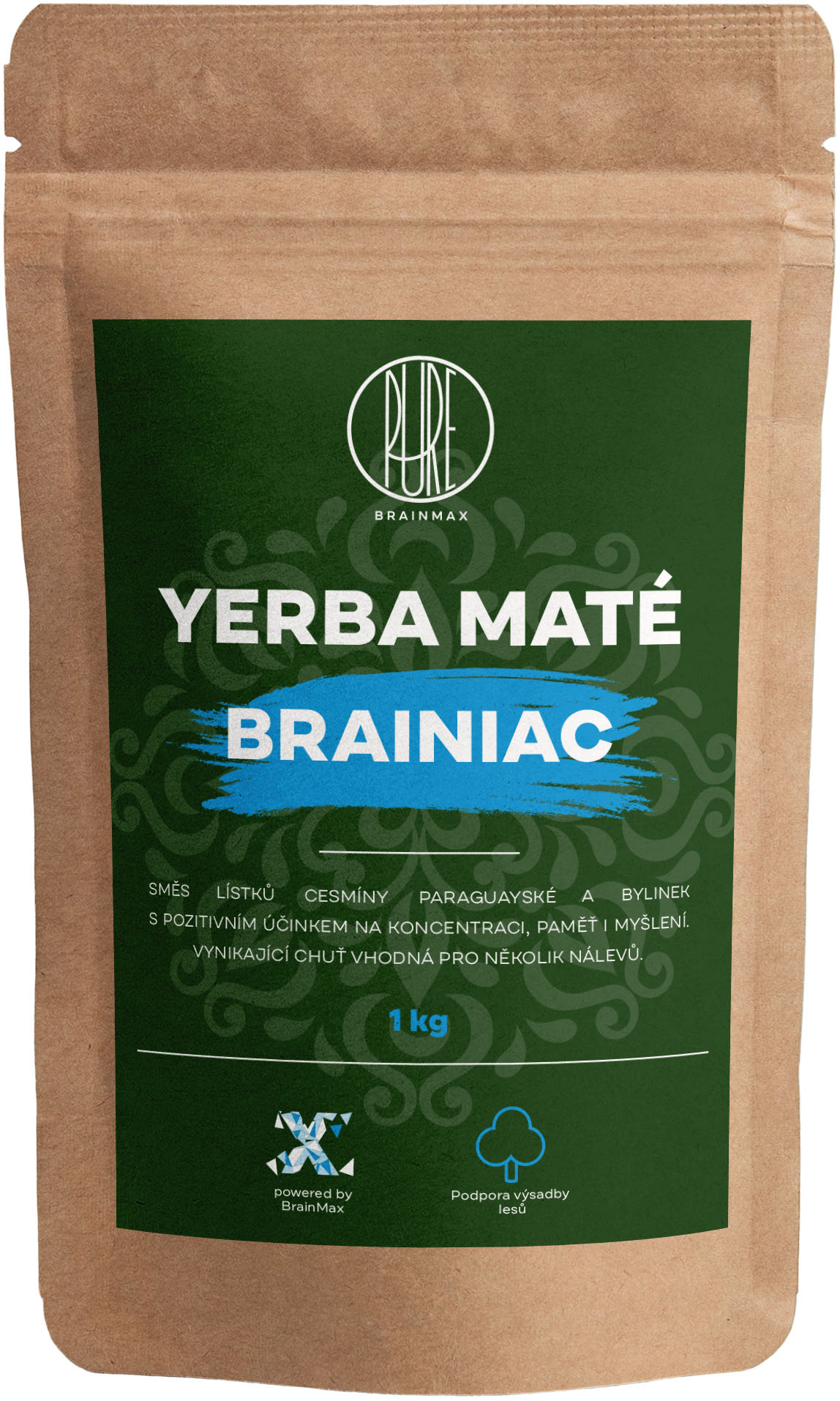 BrainMax Pure Yerba Maté, Brainiac, 1000 g