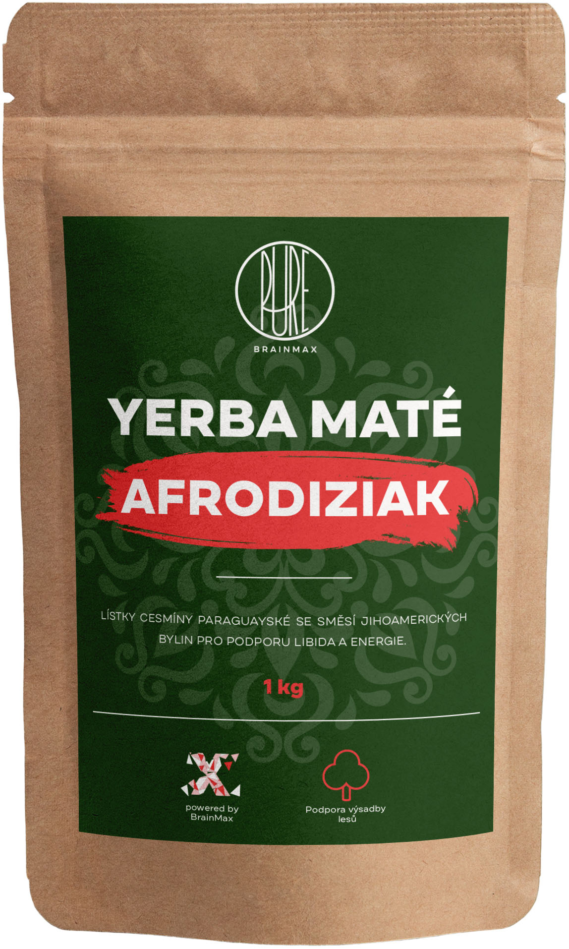 BrainMax Pure Yerba Maté, Afrodiziak, 1000 g