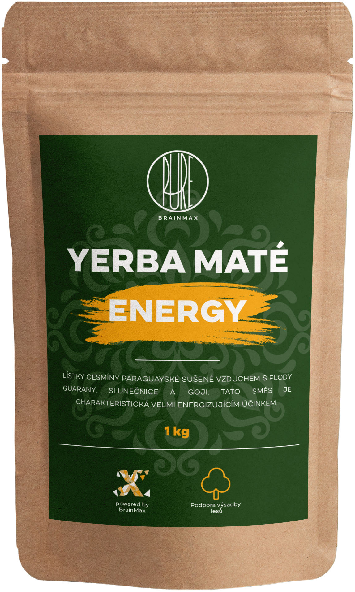 Levně BrainMax Pure Yerba Maté, Energy, 1000 g