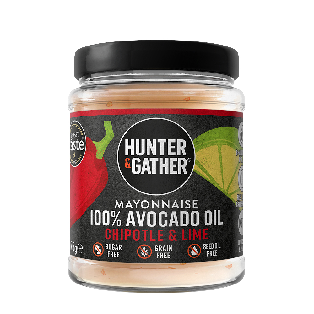 HUNTER & GATHER Avokádová majonéza s chipotle chilli papričkou a limetkou, 175 g