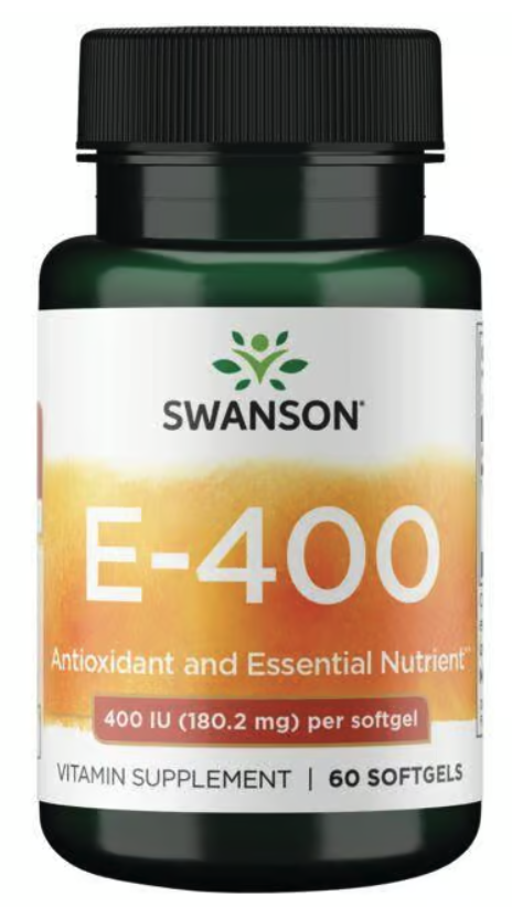 Swanson Vitamin E 400 IU, 60 softgelových kapslí