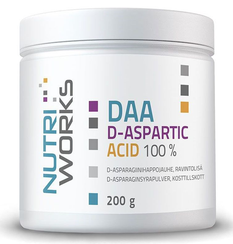 Levně NutriWorks DAA D-Aspartic Acid, kyselina d-Asparagová, 200g