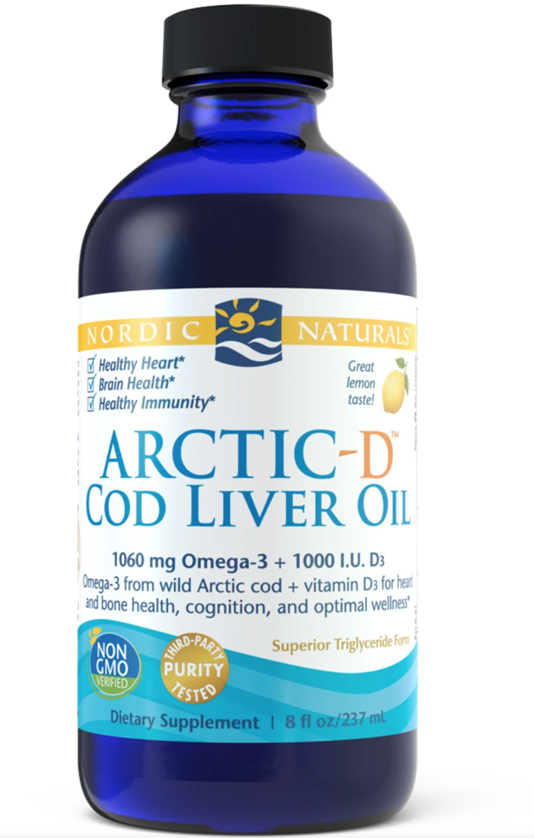 Levně Nordic Naturals Arctic-D Cod liver oil (olej z tresčích jater) - Lemon, 237 ml