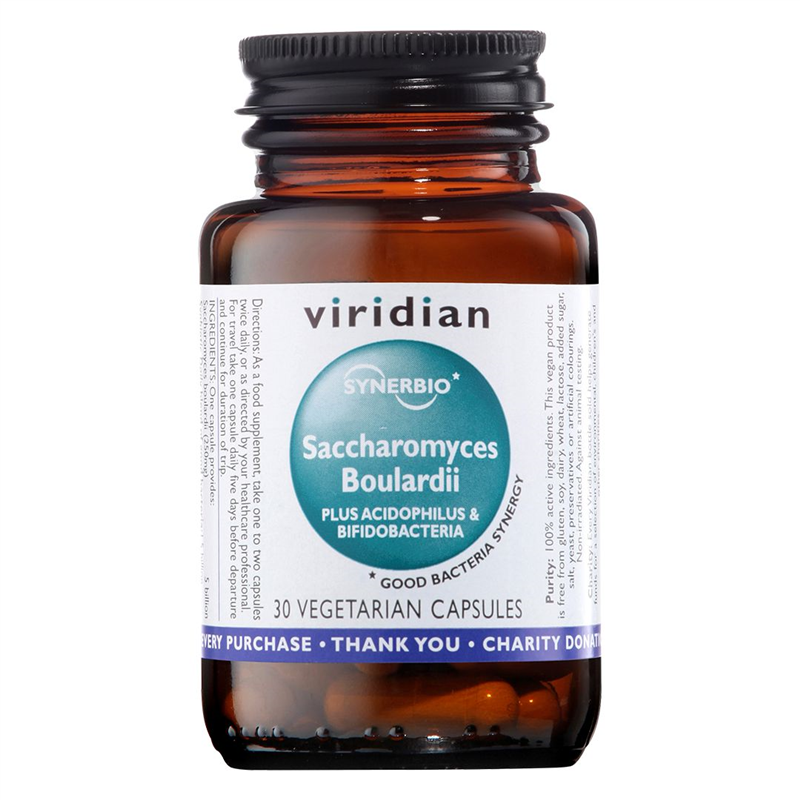 Viridian Saccharomyces Boulardii 30 kapslí (cestovní probiotika) Doplněk stravy
