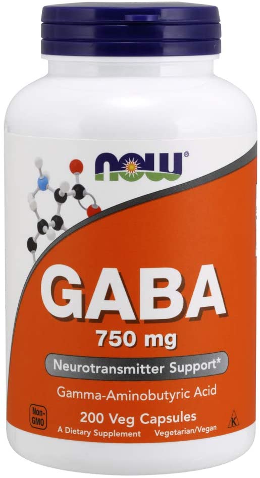 Now® Foods NOW GABA (kyselina gama-aminomáselná) 750 mg, 200 rostlinných kapslí