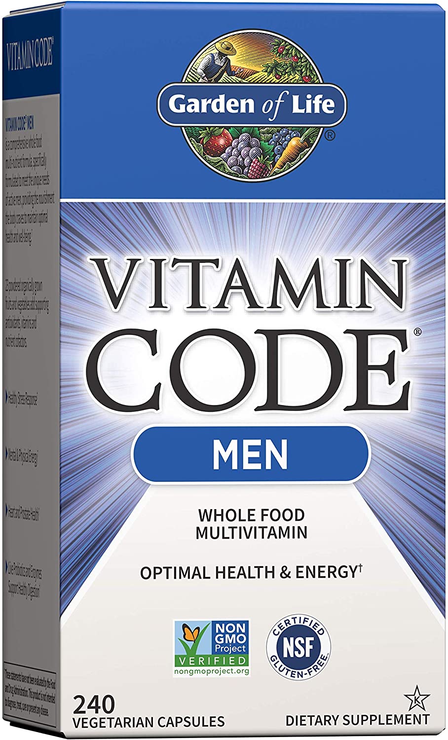 Garden of Life, Vitamin Code Men (multivitamín pro muže) - 240 rostlinných kapslí