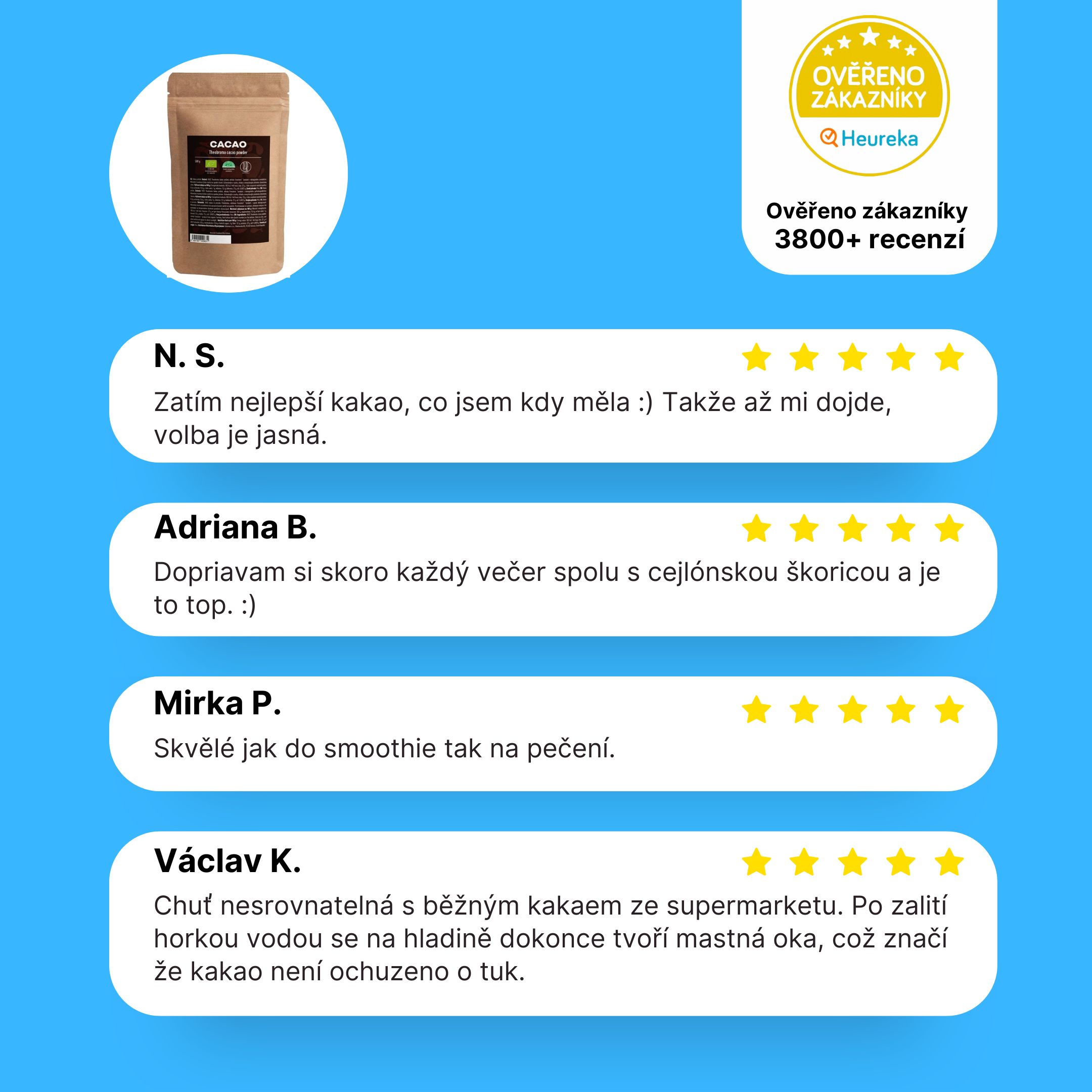 BrainMax Pure Cacao, Bio Kakao z Peru, 500 g Obrázek