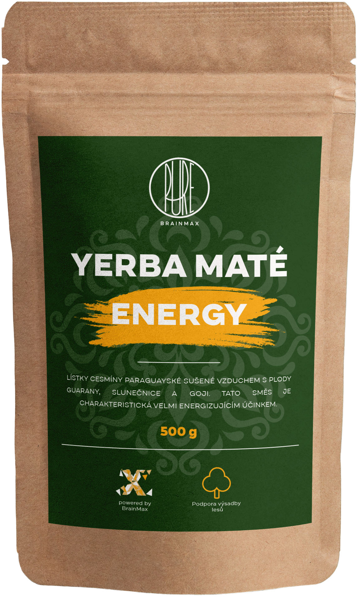 Levně BrainMax Pure Yerba Maté, Energy, 500 g