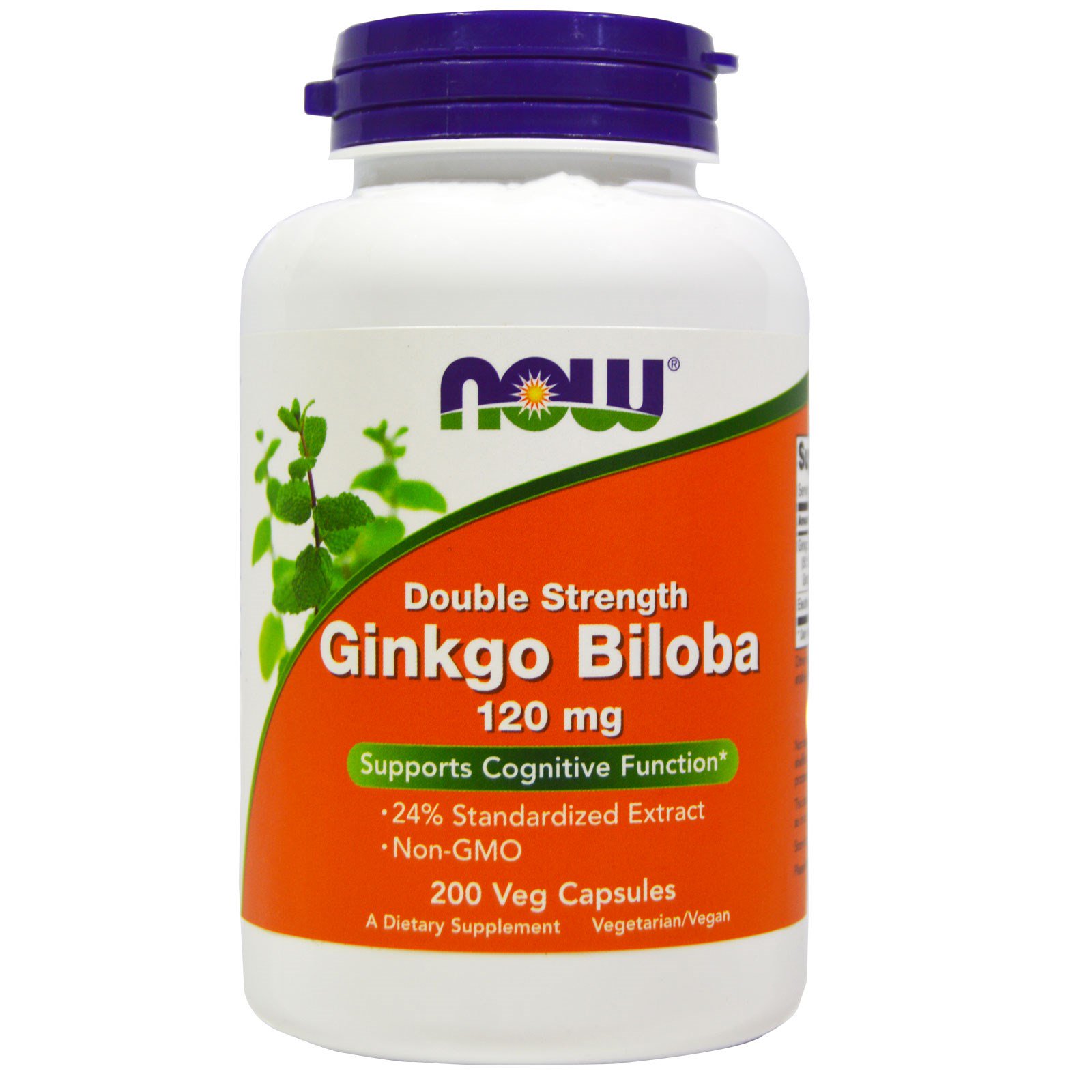 Levně Now® Foods NOW Ginkgo Biloba Double Strenght, 120 mg, 200 rostlinných kapslí