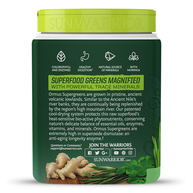 Sunwarrior Ormus Warrior Super Greens Bio 450 g - natural Obrázek