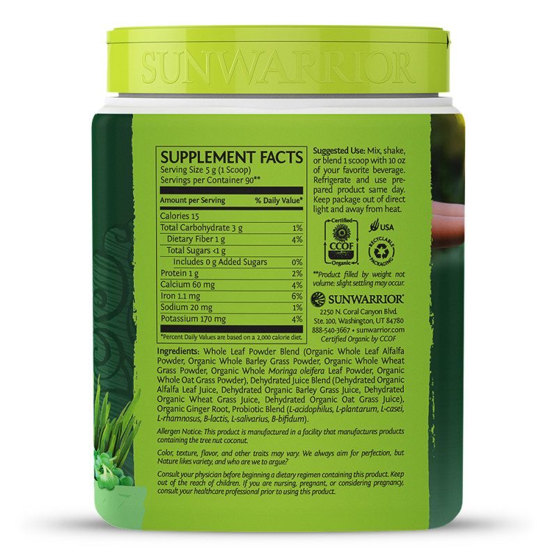 Sunwarrior Ormus Warrior Super Greens Bio 450 g - natural Obrázek