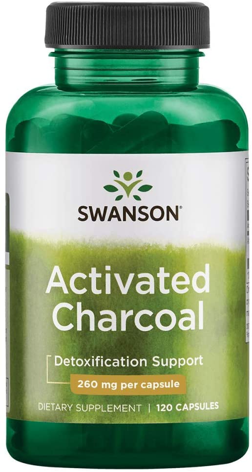 Levně Swanson Activated Charcoal (Aktivní uhlí), 520 mg, 120 kapslí