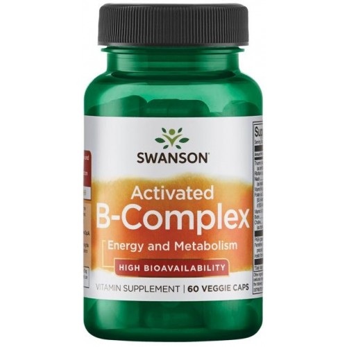 Levně Swanson Activated B-Complex, Aktivní koenzymová forma Vitamínů B, 60 rostlinných kapslí