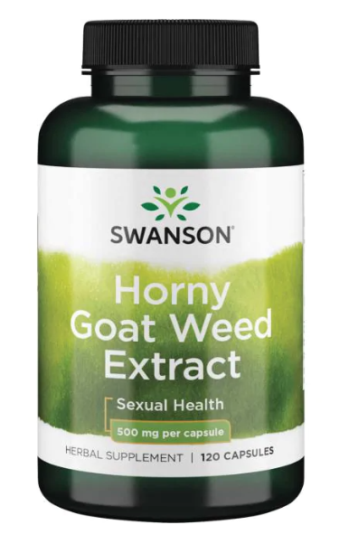 Levně Swanson Horny Goat Weed Extract (Škornice extrakt), 500mg, 120 kapslí