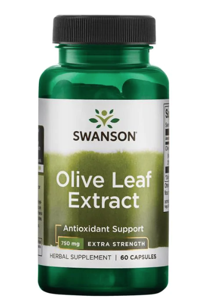 Levně Swanson Olive Leaf Extract 750 mg Super Strength (Extrakt z olivových listů), 60 kapslí