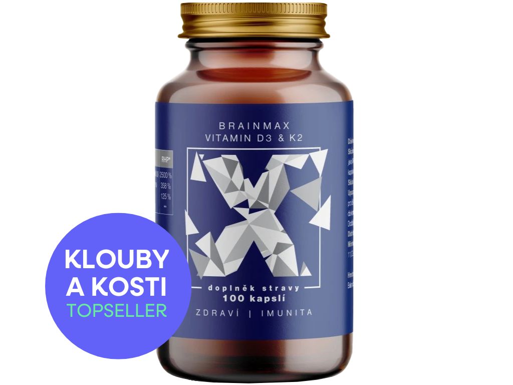 BrainMax Vitamin D3 & K2, D3 5000 IU / K2 jako MK7 150 mcg, 100 rostlinných kapslí Obrázek