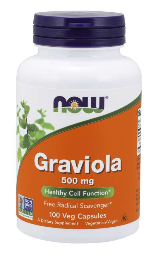 Now® Foods NOW Graviola (Láhevník ostnitý), 500 mg, 100 rostlinných kapslí
