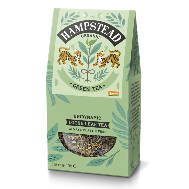 Levně Hampstead Tea London BIO zelený sypaný čaj, 100g *GB-ORG-06 Certifikát