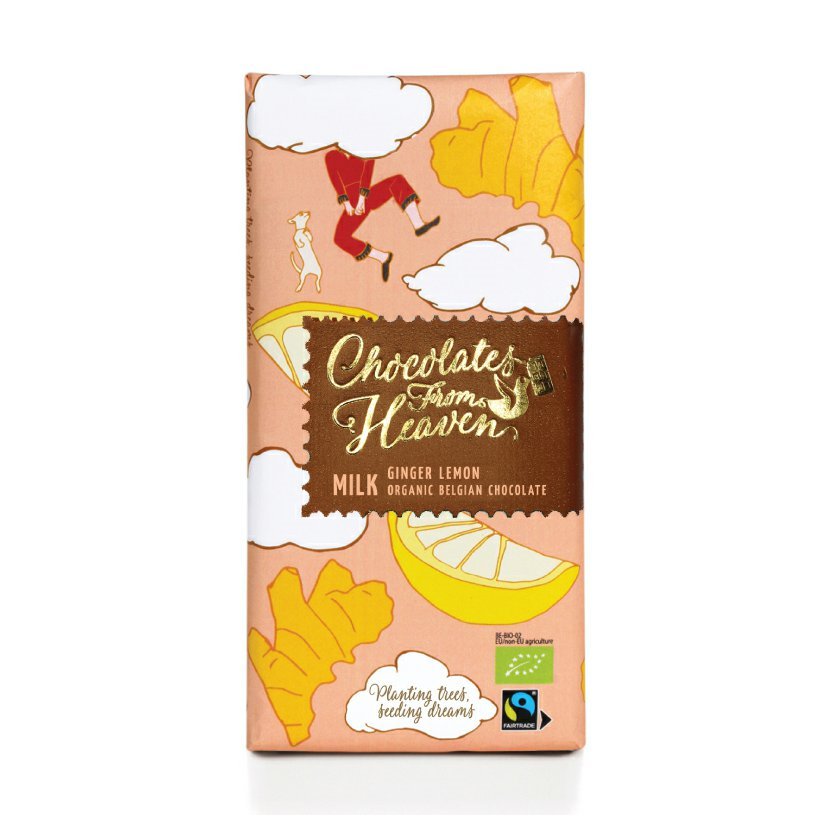 Levně Chocolates from Heaven - BIO mléčná čokoláda se zázvorem a citronem 37%, 100g