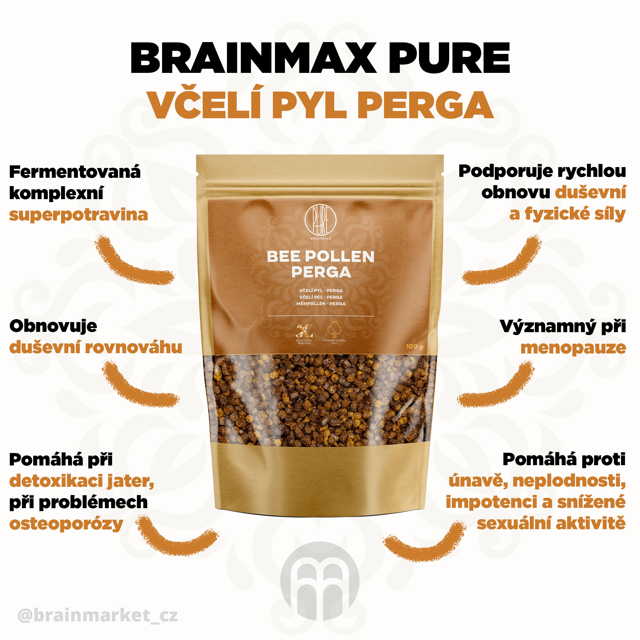 BrainMax Pure Včelí pyl PERGA, 100 g Obrázek