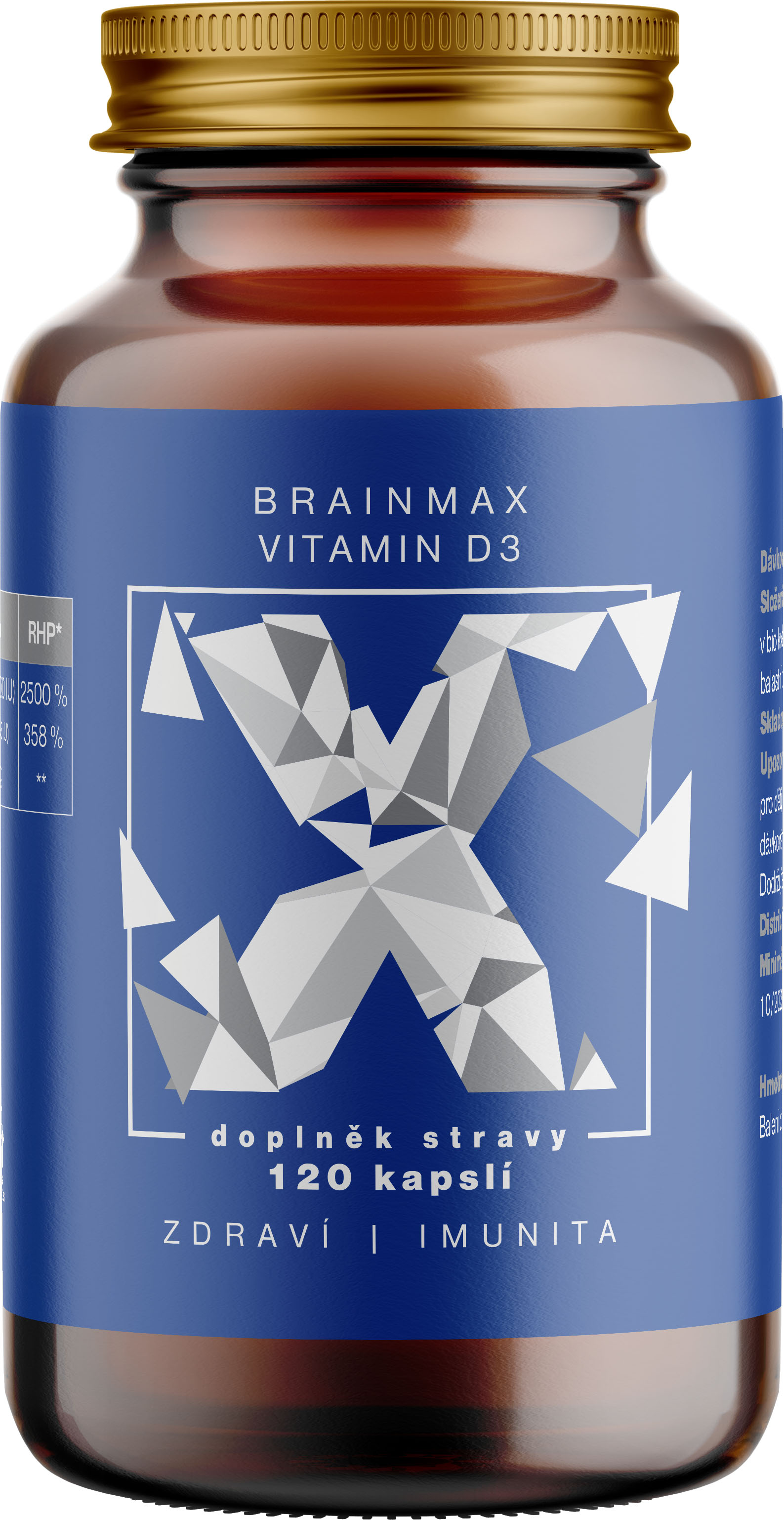 BrainMax Vitamin D3, 5000 IU, 120 rostlinných kapslí