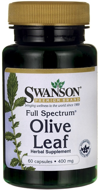 Swanson Full Spectrum Olive Leaf, 400mg (Extrakt z olivových listů), 60 kapslí