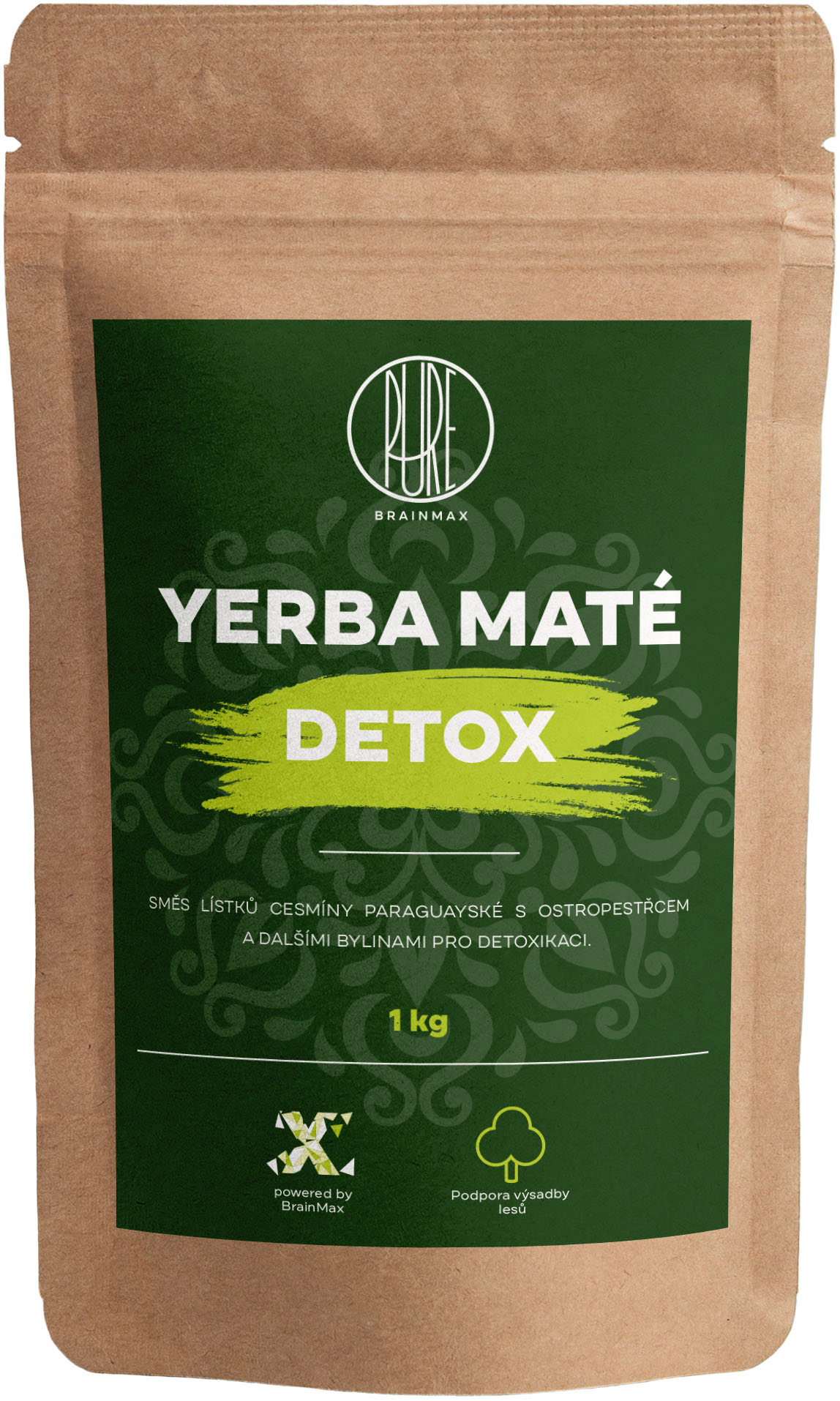 BrainMax Pure Yerba Maté, Detox, 1000 g