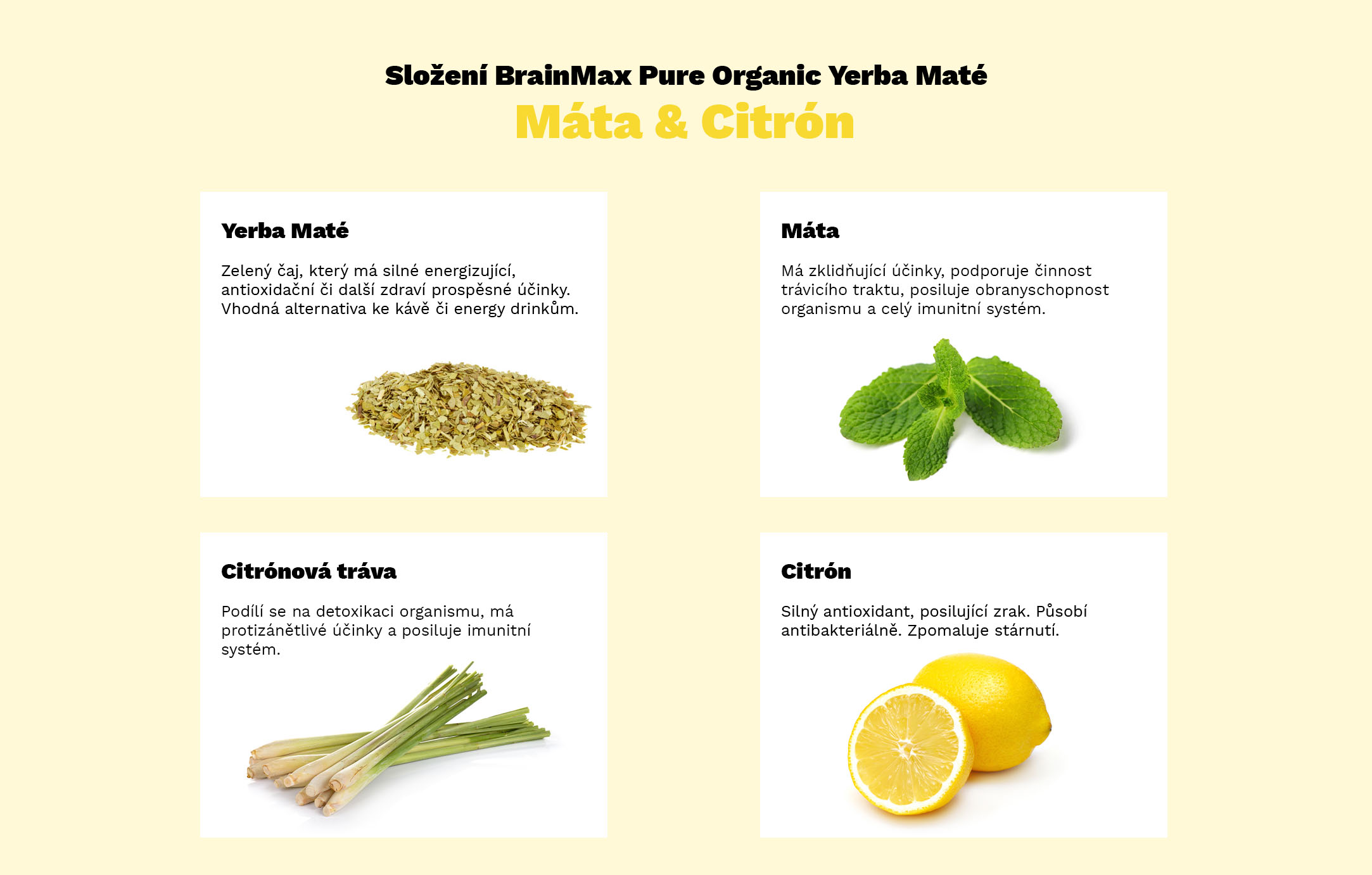 BrainMax Pure Yerba Maté, Máta & Citrón, 1000 g Obrázek