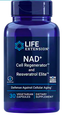 Life Extension Optimized NAD+ Cell Regenerator™ and Resveratrol, Nikotinamid a Resveratrol, 30 rostlinných kapslí