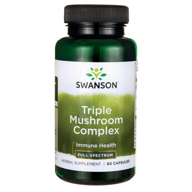 Levně Swanson, Triple Mushroom Complex (Maitake, Reishi, Shiitake), 60 kapslí