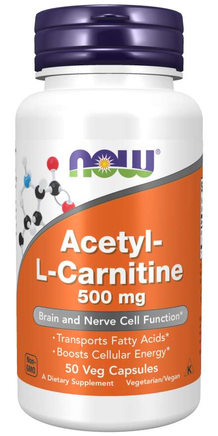 Now® Foods NOW Acetyl-L-Carnitine 500 mg, 50 rostlinných kapslí
