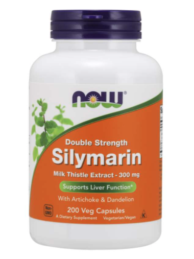 Now® Foods NOW Double Strength Silymarin milk thistle extract (extrakt z ostropestřce s artyčokem a pampeliškou), 300 mg, 200 rostlinných kapslí