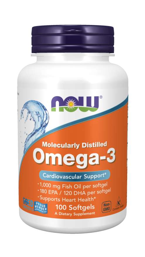 Now® Foods NOW Omega-3, molekulárně destilované, 100 softgelových kapslí