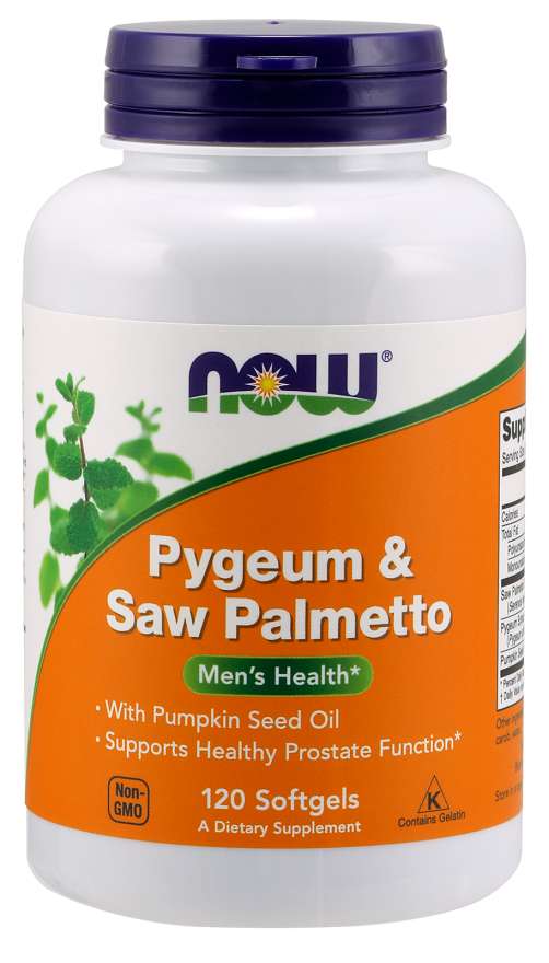 Levně Now® Foods NOW Pygeum (Slivoň africká) & Saw Palmetto (Serenoa plazivá), 120 softgelových kapslí