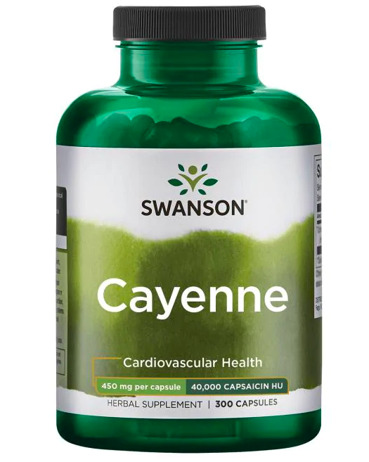 Levně Swanson Cayenne (Kajenský pepř), 450 mg, 300 kapslí