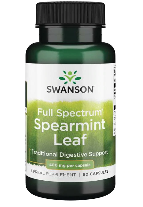 Levně Swanson Full Spectrum Spearmint Leaf (podpora trávení), 400 mg, 60 kapslí