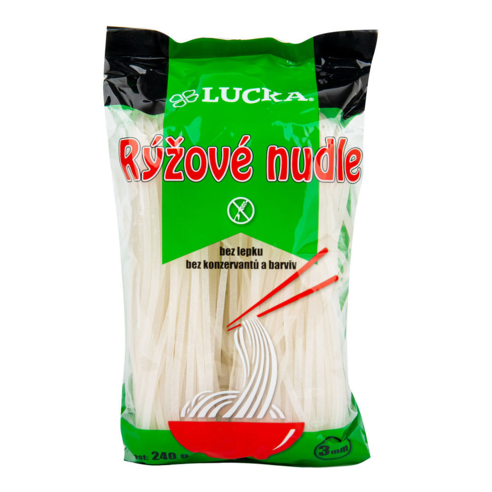 Těstoviny nudle rýžové 3 mm bezlepkové 240 g LUCKA