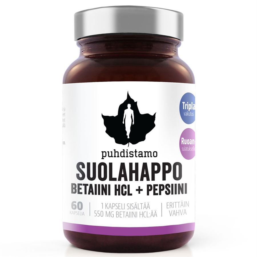 Levně Puhdistamo - Betaine HCL (Betain HCl + Pepsin) - 60 kapslí